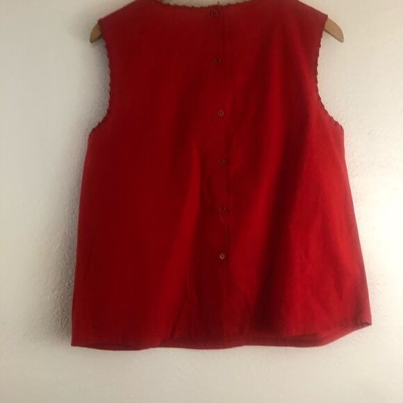 J.M Pink Red Sleeveless Crochet detail Blouse size  2X - Picture 7 of 8